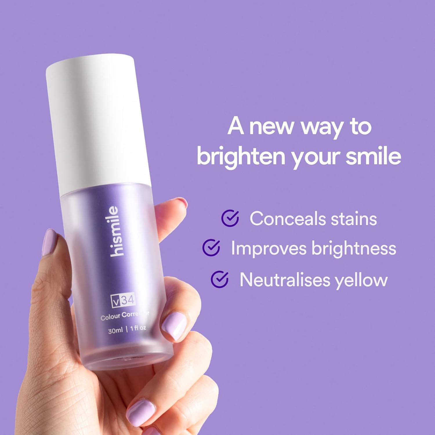 HiSmile V34 Colour Corrector Serum: Instant Purple Teeth Whitening Solution