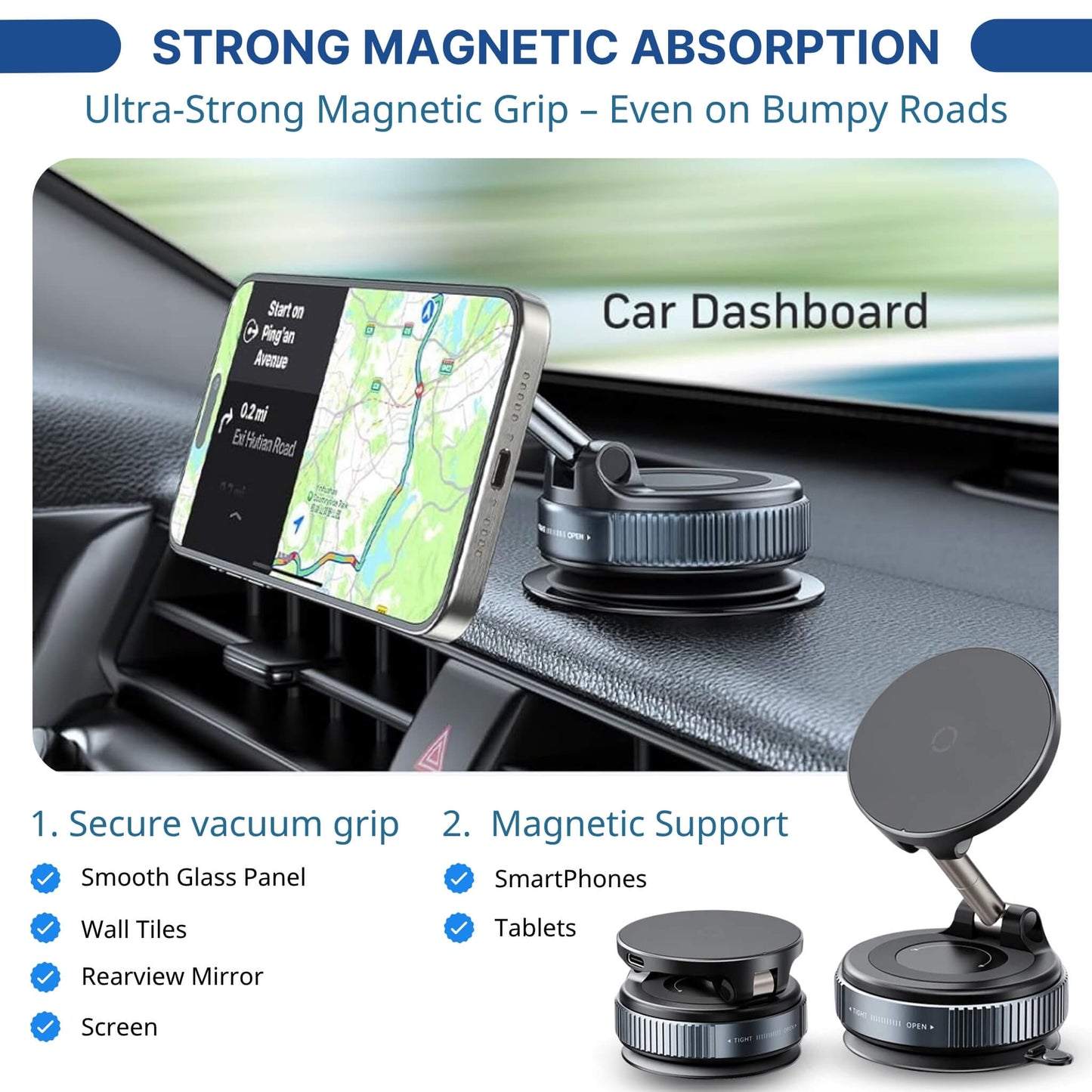 Magnetic Suction Car Phone Mount 2025 Model